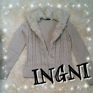 イング(INGNI)のINGNI❁ファー付きニットコート(毛皮/ファーコート)