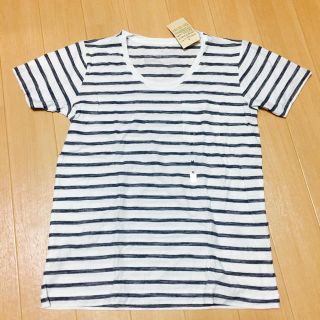 ムジルシリョウヒン(MUJI (無印良品))の新品無印＊ネイビーボーダーTシャツ(Tシャツ(半袖/袖なし))