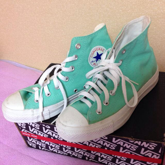 CONVERSE - コンバースミントグリーンスニーカーの通販 by 即購入OK ...