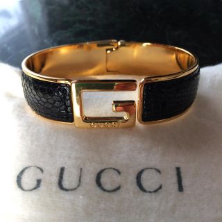 グッチ(Gucci)のGUCCI  グッチ ブレスレット 黒(ブレスレット/バングル)