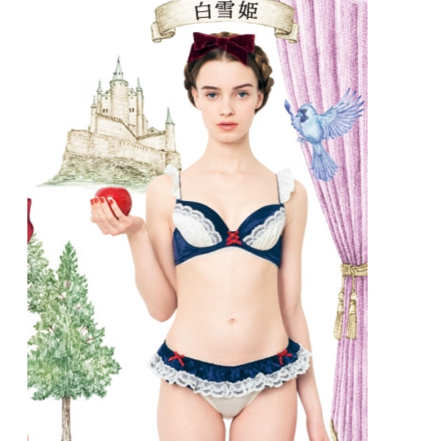 FELISSIMO(フェリシモ)のなりきり白雪姫ブラ B70/M レディースの下着/アンダーウェア(ブラ&ショーツセット)の商品写真