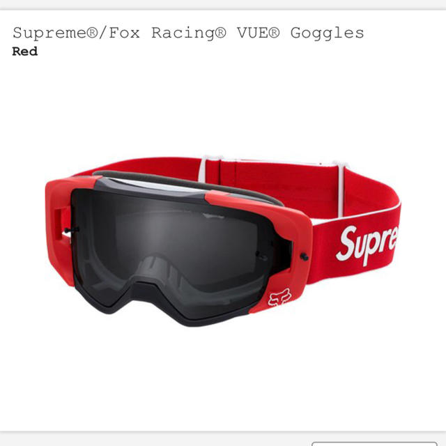 Supreme(シュプリーム)のsupreme Fox Racing vue goggles ゴーグル 赤 メンズのアクセサリー(その他)の商品写真