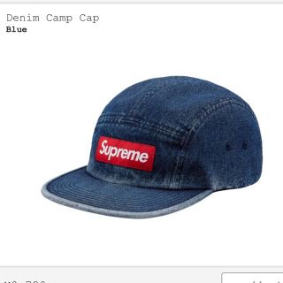 シュプリーム(Supreme)のSupreme 18ss Denim Camp Cap Blue 即購入OK(キャップ)