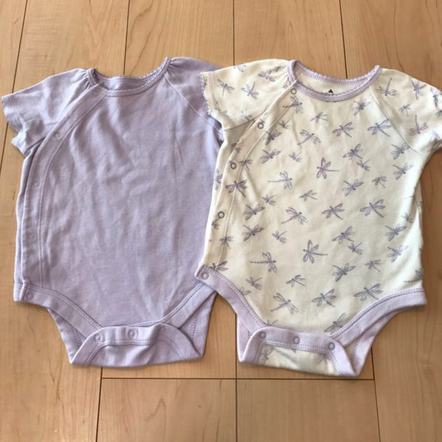 GAP(ギャップ)のgap前開き半袖ボディ4枚セット キッズ/ベビー/マタニティのベビー服(~85cm)(パジャマ)の商品写真