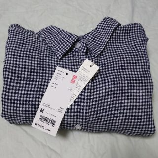 ユニクロ(UNIQLO)の新品タグ付き ユニクロ プレミアムリネン チェックシャツ(シャツ/ブラウス(長袖/七分))