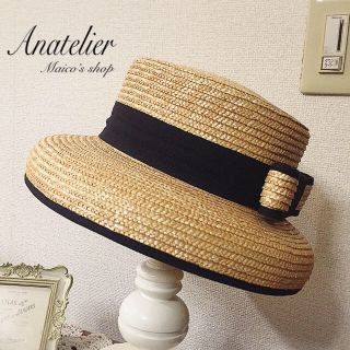 アナトリエ(anatelier)のほぼ未使用♡イタリア製anatelierハット フォクシー トッカ(麦わら帽子/ストローハット)