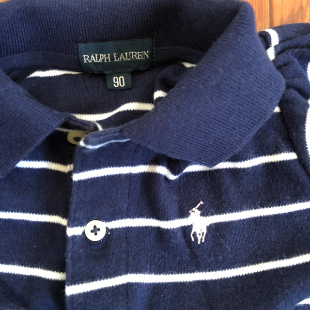 Ralph Lauren(ラルフローレン)のRALPHLAUREN襟つきボーダーワンピース冠婚葬祭90cm キッズ/ベビー/マタニティのキッズ服女の子用(90cm~)(ワンピース)の商品写真