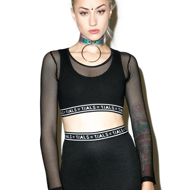 UNIF(ユニフ)のThis is a love song sporty mesh crop top レディースのトップス(その他)の商品写真