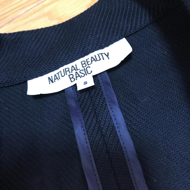 NATURAL BEAUTY BASIC(ナチュラルビューティーベーシック)のネイビージャケット 七分袖 レディースのジャケット/アウター(テーラードジャケット)の商品写真