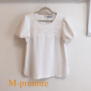 エムプルミエ(M-premier)のエムプルミエ  ブラウス レース×パフスリーブ 36◯アナイ クイーンズコート (シャツ/ブラウス(半袖/袖なし))