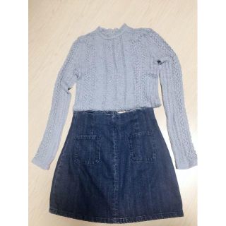 マウジー(moussy)のMOUSSY（ニット）とMONKI（デニム）のセット(ニット/セーター)