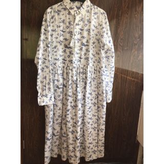 ネストローブ(nest Robe)の新品未使用オールドマンズテーラー/リネン/ワンピース/ガーデン柄/可愛い(ひざ丈ワンピース)