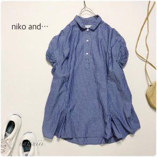 ニコアンド(niko and...)のニコアンド . ストライプ  タック ワイド プルオーバー ブラウス(シャツ/ブラウス(半袖/袖なし))