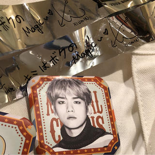 エクソ(EXO)のCBX  ベッキョン 缶バッチ 銀テープ付(K-POP/アジア)
