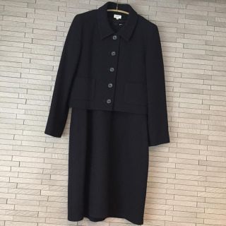 フォクシー(FOXEY)のFOXEY 美シルエット濃紺ワンピース セットアップスーツ４０♡お受験に♡(スーツ)