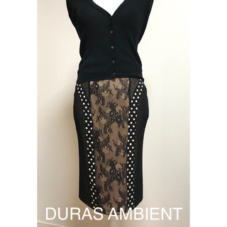 デュラスアンビエント(DURAS ambient)のDURAS AMBIENT  レース   タイトスカート サイズ2(ひざ丈スカート)
