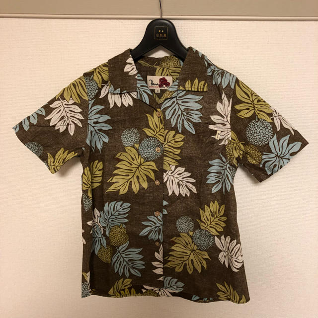 アロハシャツ ブラウン 半袖 レディースのトップス(シャツ/ブラウス(半袖/袖なし))の商品写真