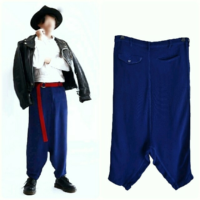 ★幻★COMME des GARCONS★サルエルパンツ★レーヨン★ブルー★M★