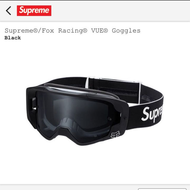 メンズsupreme Fox Racing Vue Goggles ゴーグル 黒