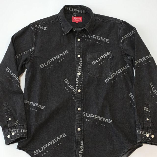 Supreme Jacquard Denim Shirt BlackM 17AW