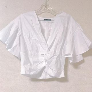 ザラ(ZARA)のフリルブラウス▼オープンブラウス(シャツ/ブラウス(半袖/袖なし))