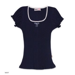 ケイティー(Katie)のUNDER PRETTIES puff tee NAVY(カットソー(半袖/袖なし))