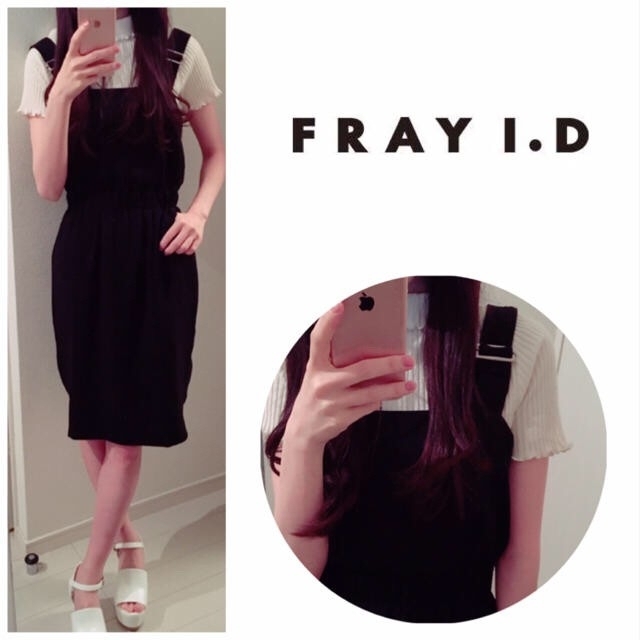 FRAY I.D(フレイアイディー)の【専用】FRAY I.D サロペットワンピ/snidel  ブラウジングブラウス レディースのワンピース(ひざ丈ワンピース)の商品写真