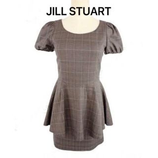 ジルスチュアート(JILLSTUART)の新品 ジルスチュアート グレンチェック ペプラム ワンピース(ミニワンピース)