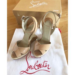 クリスチャンルブタン(Christian Louboutin)のyomさま専用☆クリスチャン ルブタン☆パテントアンクルストラップエスパドリーユ(サンダル)