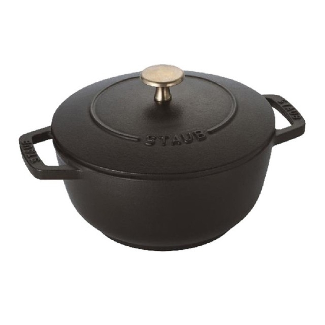 STAUB(ストウブ)の【staub】Wa-NABE ブラック S 16cm インテリア/住まい/日用品のキッチン/食器(鍋/フライパン)の商品写真