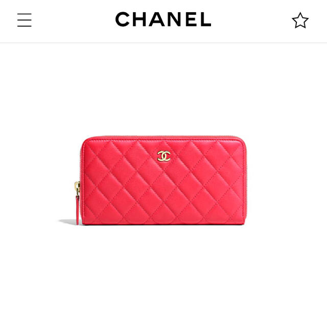 CHANEL クラシックジップウォレット(赤)