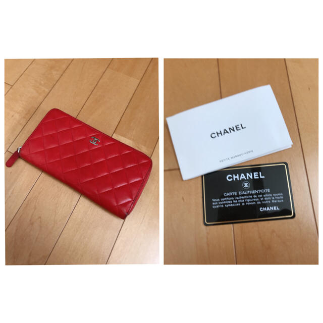 CHANEL クラシックジップウォレット(赤)