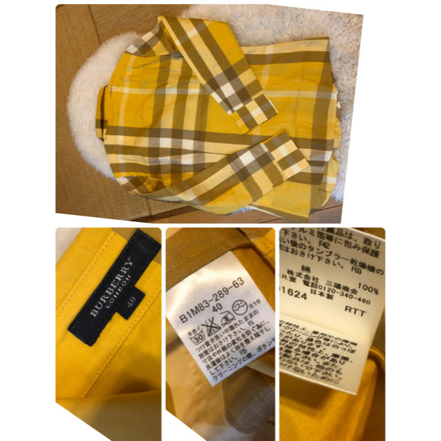 BURBERRY(バーバリー)の美品バーバリーBurberry上質コットンチェック柄長袖シャツ♫つづき様☆専用 レディースのトップス(シャツ/ブラウス(長袖/七分))の商品写真