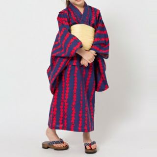 エックスガールステージス(X-girl Stages)の【美品】XGS YUKATA 　4才　浴衣　帯セット　100センチ(甚平/浴衣)