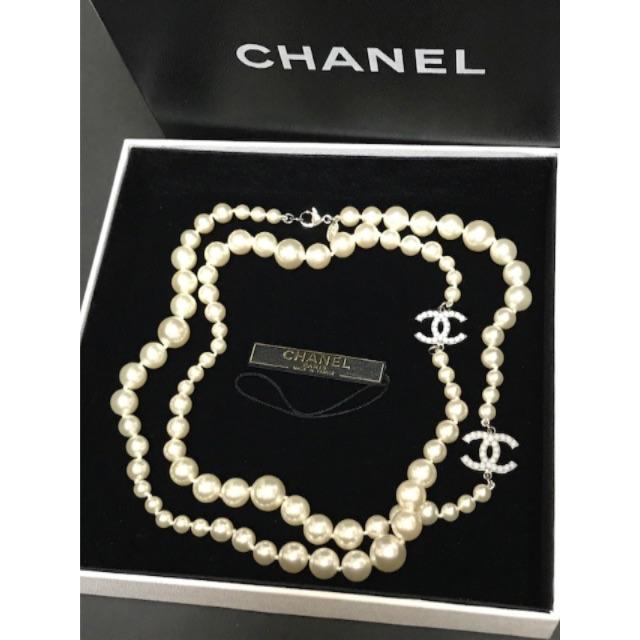 CHANEL - CHANEL　ロングパールネックレス　超美品