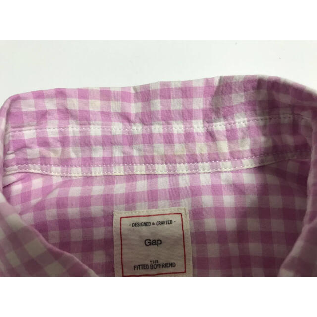GAP(ギャップ)のGAP ギンガムチェックシャツ ピンク コットンシャツ XXS レディースのトップス(シャツ/ブラウス(長袖/七分))の商品写真