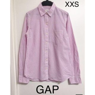 ギャップ(GAP)のGAP ギンガムチェックシャツ ピンク コットンシャツ XXS(シャツ/ブラウス(長袖/七分))