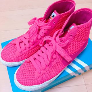 ナイキ(NIKE)のナイキ ピンクハイカットスニーカー 23.5cm ニューバランスアディダス(スニーカー)