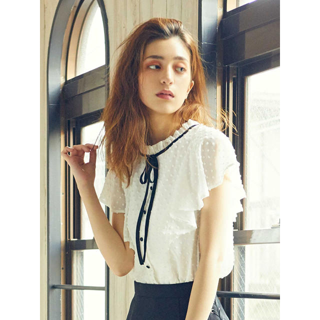 snidel♡♥新品未使用タグ付き♡フリル リボン ブラウス-
