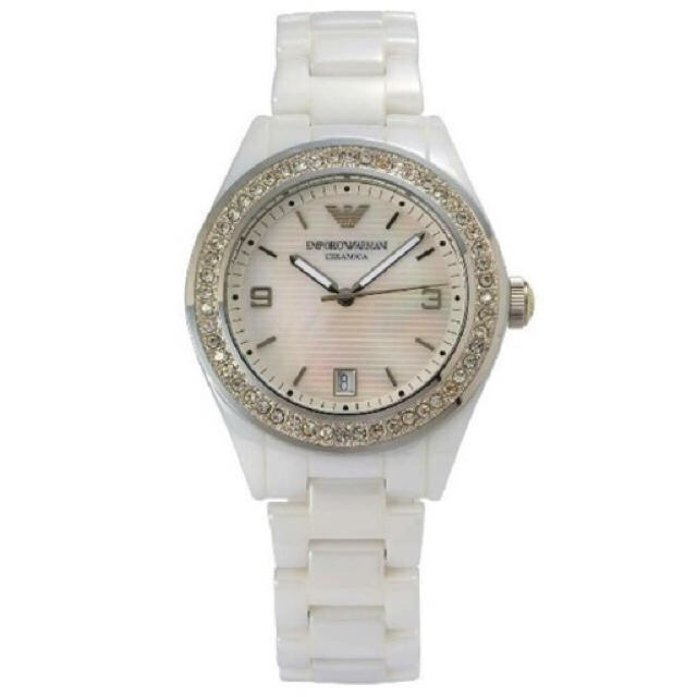 Emporio Armani(エンポリオアルマーニ)の超美品！エンポリオアルマーニレディース腕時計AR1426 ホワイト レディースのファッション小物(腕時計)の商品写真