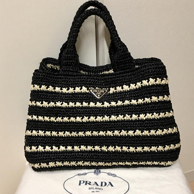 男性に人気！ PRADA - 6／4迄セール！PRADA カゴバッグ ラフィア2way