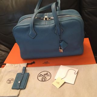 エルメス(Hermes)の美品エルメスVICTORIA35ブルージーン(ショルダーバッグ)