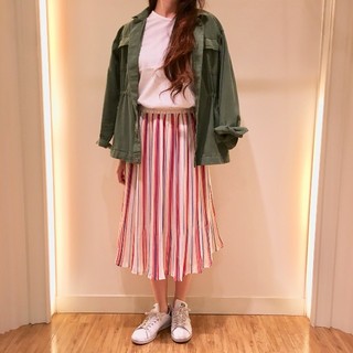 レトロガール(RETRO GIRL)のタグ付き新品♡ストライプスカート(ひざ丈スカート)