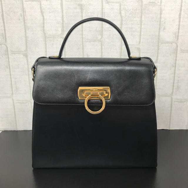 Salvatore Ferragamo - フェラガモ ハンドバッグ ガンチーニ 黒 2way