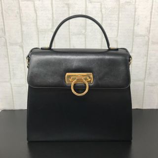 サルヴァトーレフェラガモ(Salvatore Ferragamo)のフェラガモ  ハンドバッグ  ガンチーニ  黒  2way  レザー(ハンドバッグ)