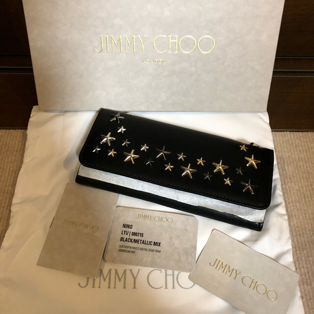 【新品未使用】JIMMY CHOO NINO ブラック 長財布 ジミーチュウ 1