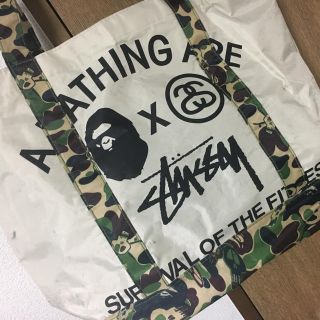 ステューシー(STUSSY)のA BATHING APE×STUSSY トートバッグ(トートバッグ)