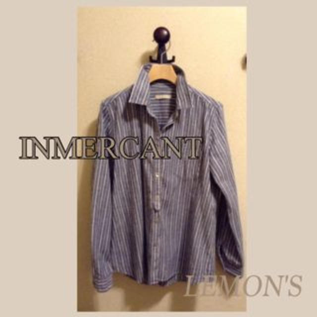 inmercanto(インメルカート)のブルー  ストライプシャツ レディースのトップス(シャツ/ブラウス(半袖/袖なし))の商品写真