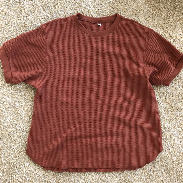 UNIQLO(ユニクロ)のユニクロ ワッフルクルーネックT XL 5分袖 レディースのトップス(Tシャツ(半袖/袖なし))の商品写真