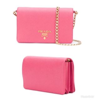 プラダ(PRADA)のPRADA プラダ サフィアーノ チェーンバッグ チェーンウォレット 美品(ショルダーバッグ)